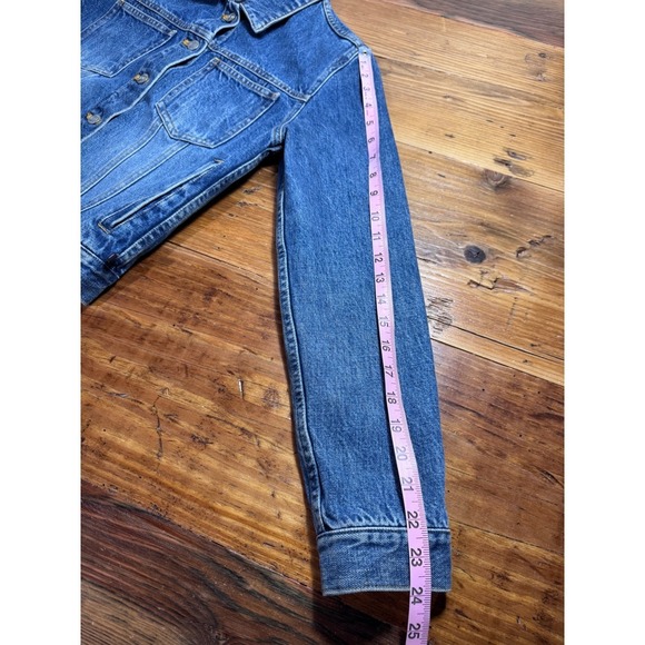 Y2K Ralph Lauren Polo Jeans Co American Flag Patch Denim Jacket Women Sm Cropped - Picture 6 of 10